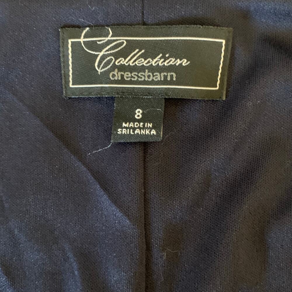 Dressbarn Collection Navy Blue Sleeveless Sequin V Neck Dress Size 8 - Picture 6 of 10
